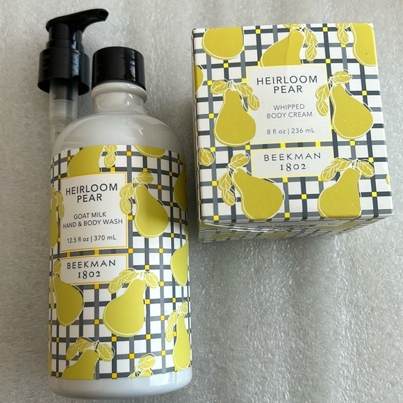 Beekman 1802 Goat Milk Hand & Body Wash & Whipped Body Cream HEIRLOOM PEAR - Picture 1 of 3